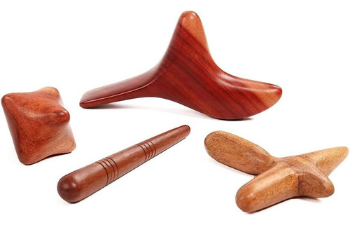1 Utensilio Masaje Madera 4 Piezas Gua Sha Traditio