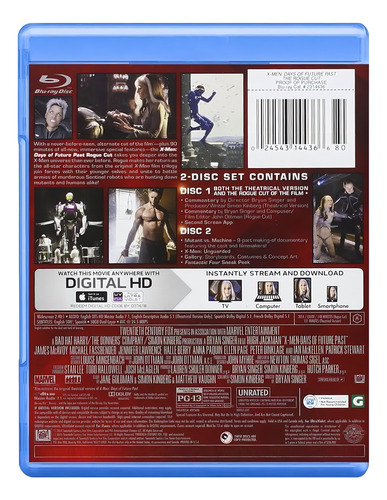 X-men Dias Del Futuro Pasado Rogue Cut Pelicula Blu-ray + Dc