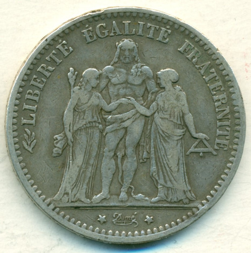 Francia Moneda De Plata Tamaño Corona 5 Francos 1876 K 820.2