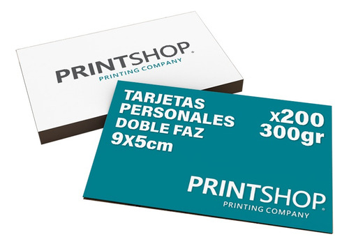 Tarjetas Personales Color Printshop 9x5 300g Doble Faz X200