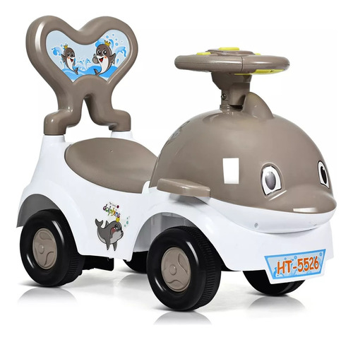 Carro Montable Con Luces Y Sonido Delfin Blanco Para Niños