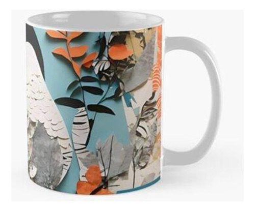 Taza X4 Arte Hecho Con Collage De Papel. Calidad Premium