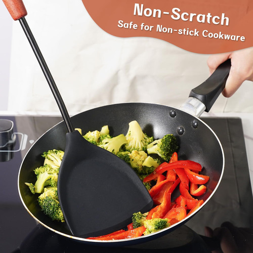 Espátula De Silicona Para Wok, Espátulas Ranuradas, Cucharón
