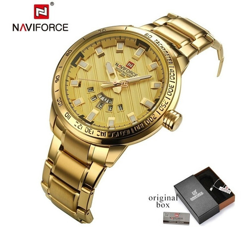 Reloj Naviforce Nf9090m Gold Reloj De Cuarzo De Acero 2017