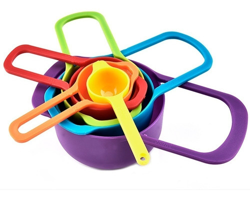 Set De 6 Cucharas Tazas Medidoras De Colores