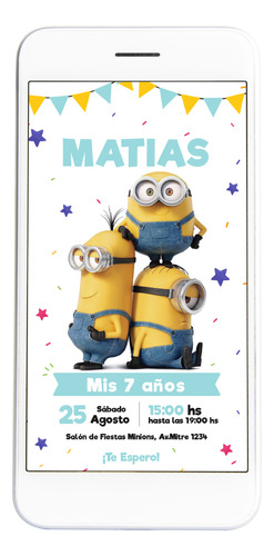 Invitaciones De Cumpleaños Minions - Formato Digital