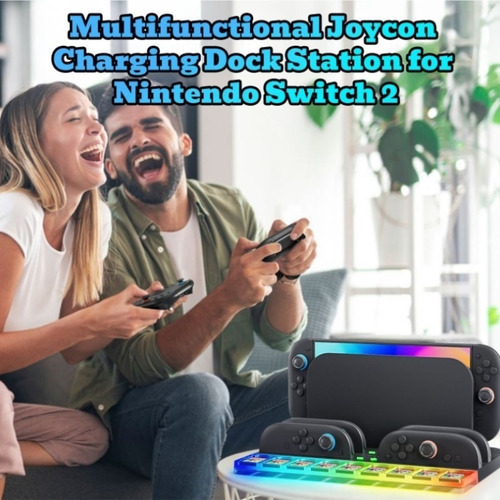 Compatible Con Switch2 Joy-con Base De Carga Rgb 4 Ranuras