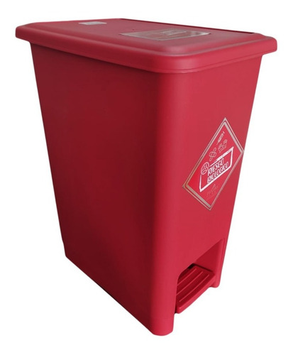 Imagen 4 de 7 de 2 Papeleras 12 Litros Pedal Cuadrada Con Sujetador De Bolsa