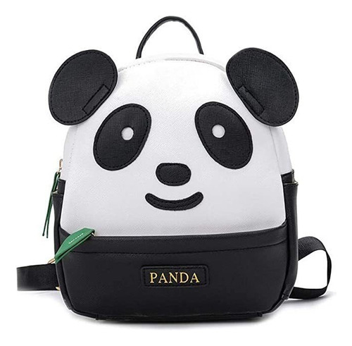 Lindo Panda Patrón Mochila Mujeres Niñas Pu Cuero Pequeñ.