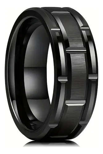 Anillo acero quirurgico negro best sale