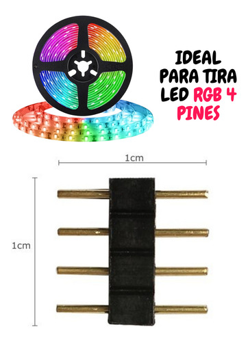 Pin Para Tira Led Rgb Conector Macho Led 4 Pines 100 Piezas