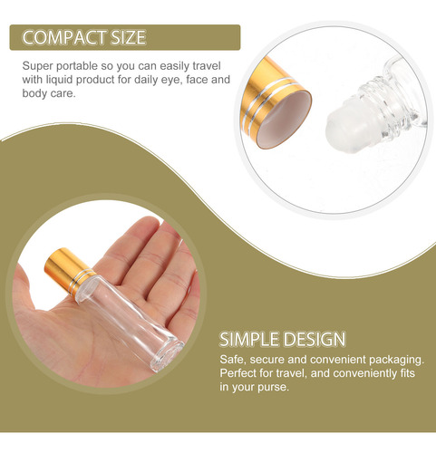 Botellas Enrollables De Vidrio Para Aceites Esenciales, 4 Un