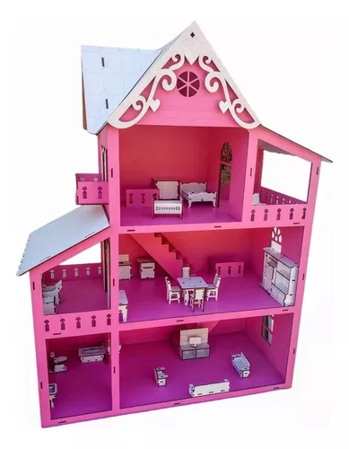 Casa Rosa Infantil Meninas Casinha Barbie Pink 80 cm