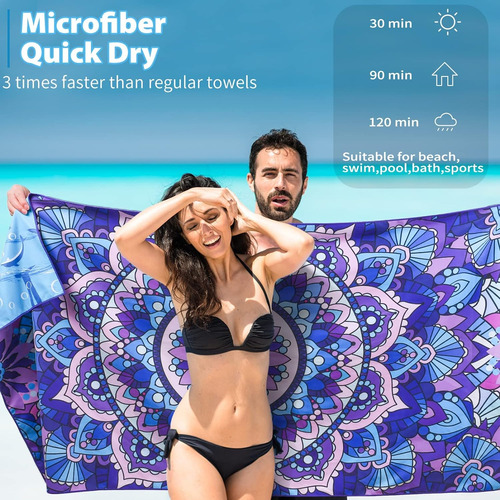 Toalla De Microfibra Para Playa, No Se Le Pega La Arena, De