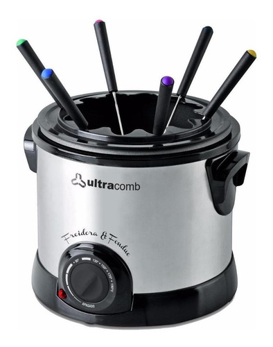 Freidora Ultracomb FR-8300 1.5L plata y negra 220V
