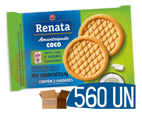 Biscoito Coco Amanteigado Em Sache Bolacha Atacado - 560 Und