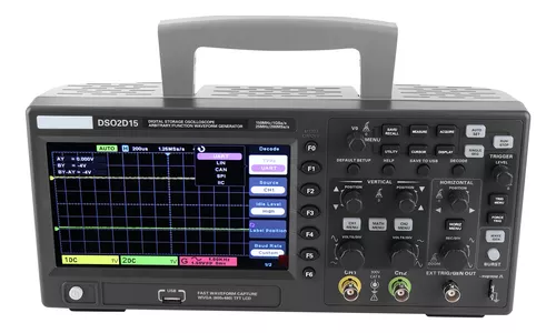 Osciloscopio digital, pantalla TFT LCD de 7 pulgadas, osciloscopio de  almacenamiento USB con 2 canales, ancho de banda de 150 Mhz, frecuencia de