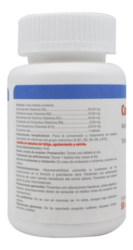 Complejo B Y B12 Multivitamínico C/50 Tabs Salud Natural