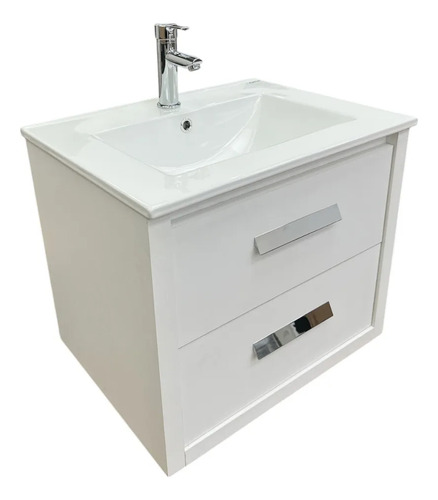 Mueble De Baño Colgante Zamba 60cm Blanco Campi Blanco Blanco Un Agujero