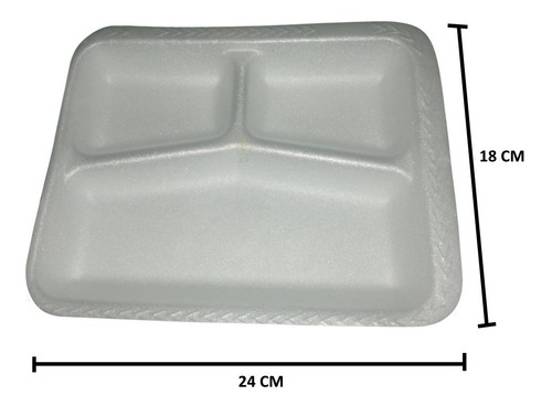 Plato Charola 3 Divisiones Desechable / Gm