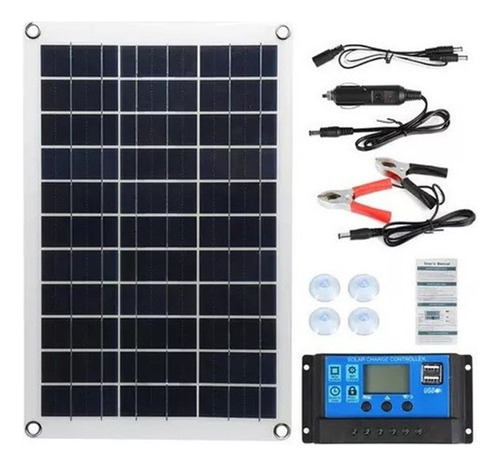 Panel Solar De 20w Y Kit De Controlador De 30a,polisilicio