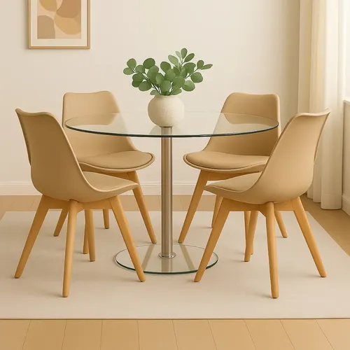 Conjunto 4 Cadeiras Leda Design Wood Para Cozinha