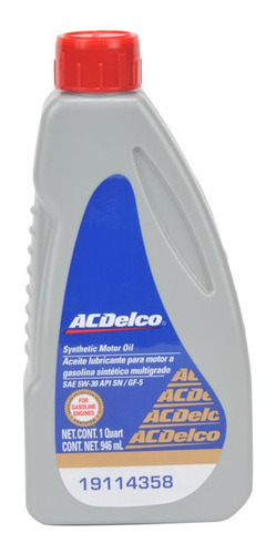 Aceite 100% Sintético Motor A Gasolina Botella 946 Ml 5w-30