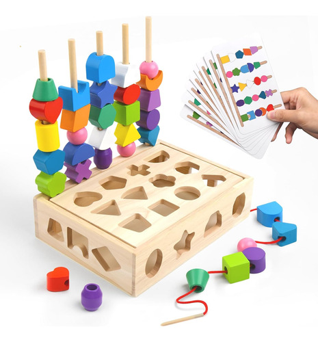Juguetes Apilables De Clasificación De Colores De Madera 3 E