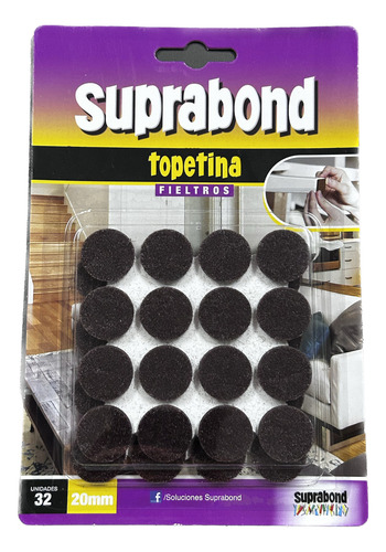 Topetina Suprabond De Fieltro Marrón Redondo 20mm