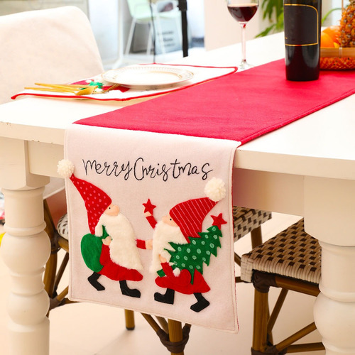 Imagen 5 de 9 de Camino De Mesa Navideño Bordado Mantel Cocina Boda
