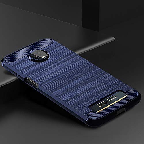 Funda Para Motorola Moto Z3 / Z3 Play Azul Delgada Goma Sili