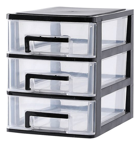 Para Encimera De Baño Maquillaje Caja De 3 Niveles Negro