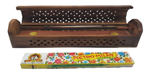 Porta Incienso Tipo Baul Grabado Con Incienso Metro Milan
