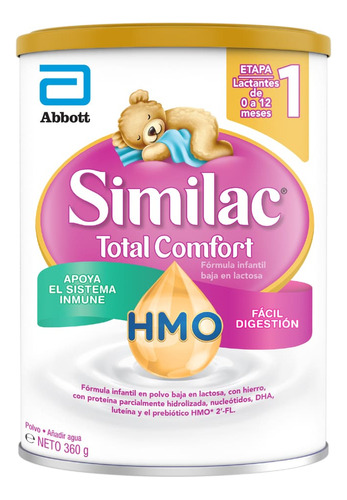 Leche de fórmula en polvo Abbott Similac Total Comfort ProSensitive 1 en lata de 360g - 0  a 12 meses