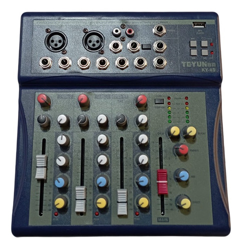 Mezclador Consola Mixer Profesional De 4 Canales Teyun Ky-4s