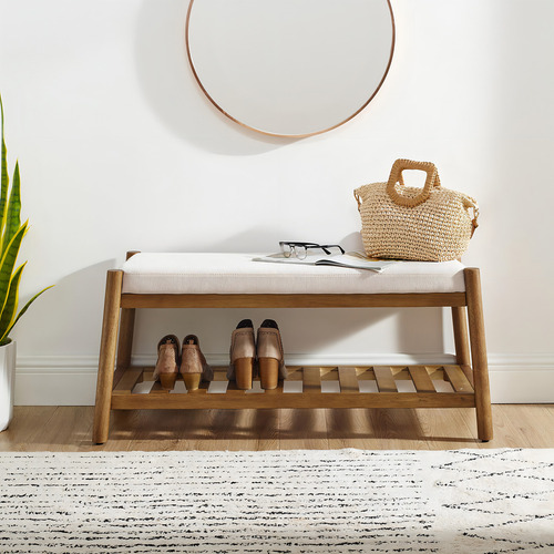 Eclyl Banco De Almacenamiento Para Zapatos, Estante De Bambu