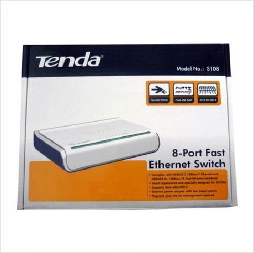 Switch Tenda Ethernet 8 Puertos 10/100mbps Rj45 Modelo S108
