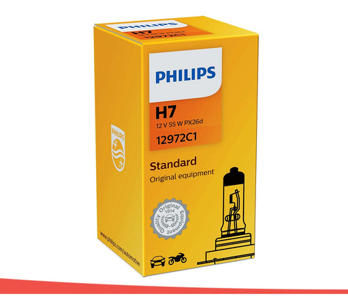 Imagem 2 de 6 de Lâmpada Philips Standard H7 55w 12v 12972c1 Farol Baixo Alto