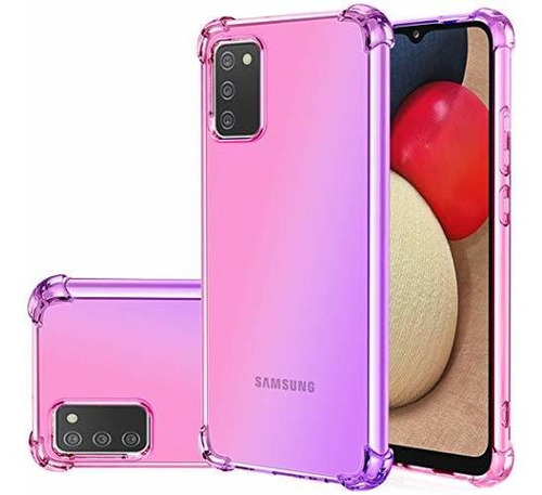 Funda Para Galaxy A02s Diseño Degradado Rosa Con Violeta