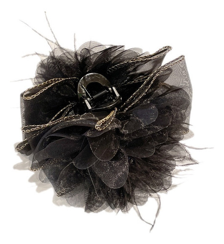 Clip De Pluma Elegante Con Flor Para El Cabello 2023