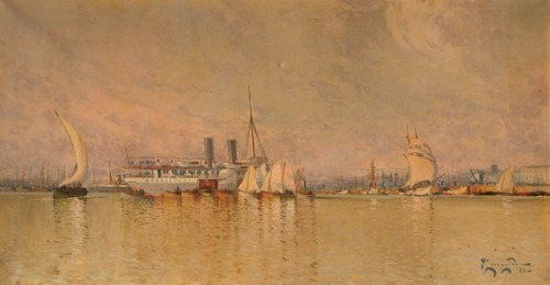 Manuel Larravide - Puerto De Buenos Aires - Lámina 45x30 Cm.