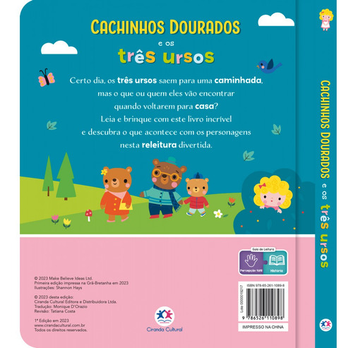 Livro Toque E Sinta Cachinhos Dourados E Os Três Ursos