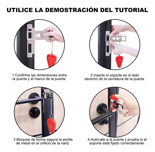 Fechadura De Porta Portátil E Alarme De Parada De Porta,