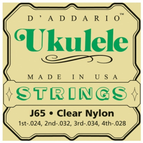 Encordado D´addario Para Ukelele J65 Clear Nylon Set. Bernal