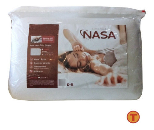 Almohada Nasa Inteligente 70 X 50 Con Memoria Con Funda 