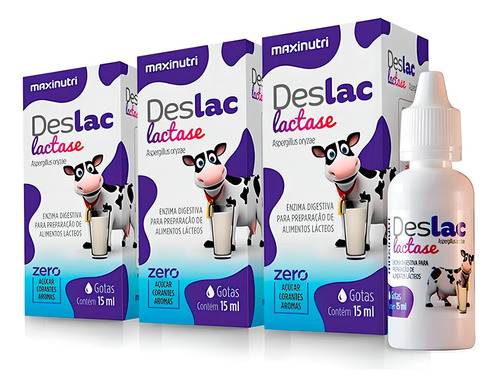 Kit de 3 gotas para descomponer la lactosa, enzima lactasa, 15 ml, sabor sin sabor