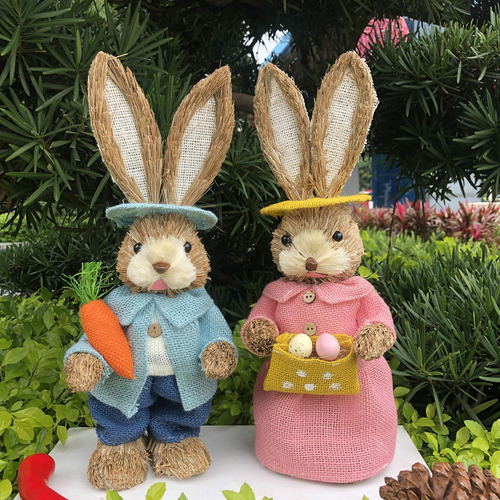4 Piezas De Pie De Pascua Figurita Muñeca 35cm Adornos