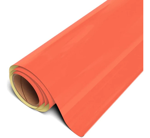Vinilo Textil Easy Puff Naranja Neon 30 X 100 Cm 