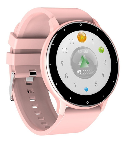 Smartwatch Bluetooth Zl02 Pantalla Full Touch Redonda Rosa