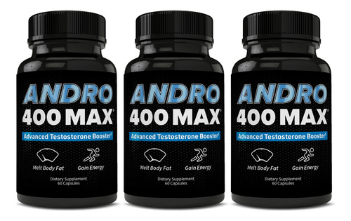 Andro400 Max Testosterona Booster 3 Unidades, 180 Unidades